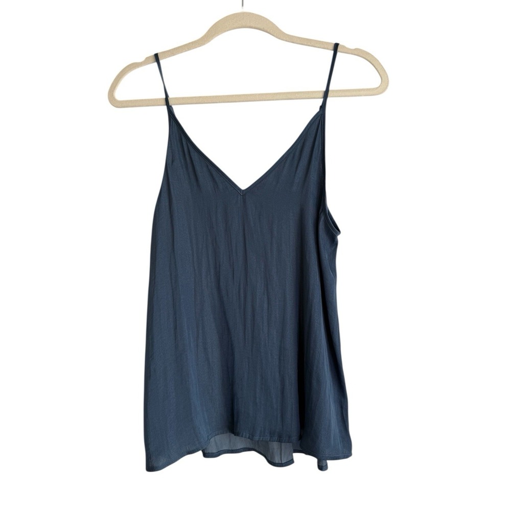 Van Winkle & Co Women's Small Butterfly Blue Camisole Sleep Tank Top Sheer Light
